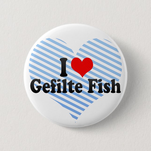 Badge Rond 5 Cm J'aime des poissons de Gefilte (Devant)