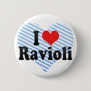 Badge Rond 5 Cm J'aime des ravioli