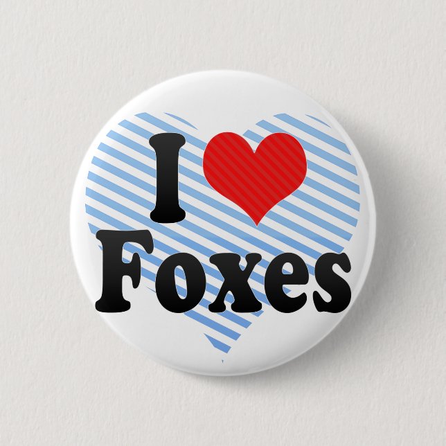 Badge Rond 5 Cm J'aime des renards (Devant)