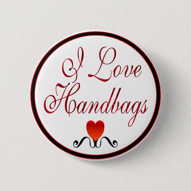 Badge Rond 5 Cm J'aime des sacs à main (Devant)