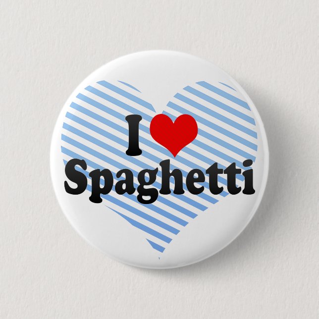 Badge Rond 5 Cm J'aime des spaghetti (Devant)