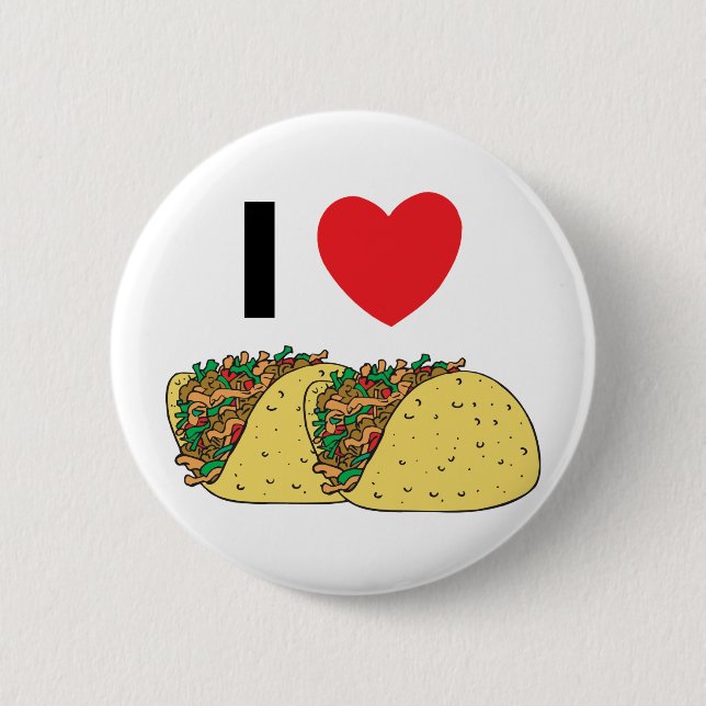 Badge Rond 5 Cm J'aime des tacos (Devant)