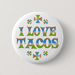 Badge Rond 5 Cm J'aime des tacos