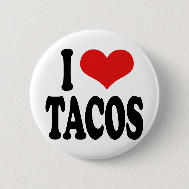 Badge Rond 5 Cm J'aime des tacos (Devant)