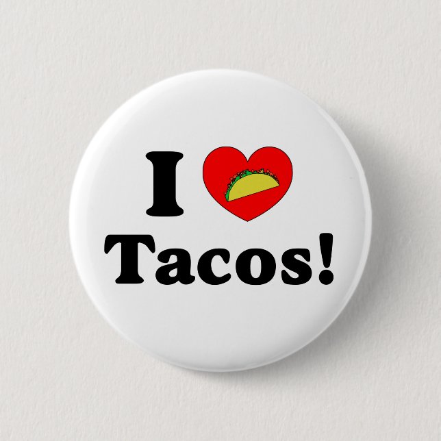 Badge Rond 5 Cm J'aime des tacos (Devant)