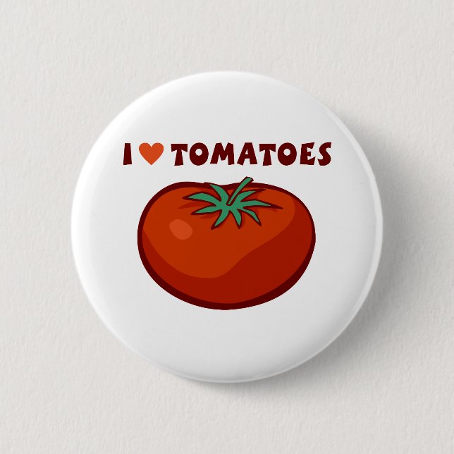 Badge Rond 5 Cm J'aime des tomates (Devant)