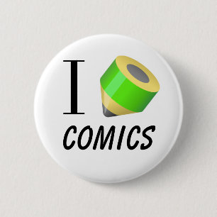 Badge Rond 5 Cm J'aime dessiner des "bandes dessinées"