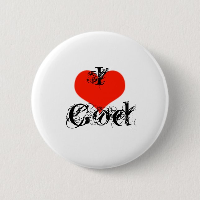 Badge Rond 5 Cm J'aime Dieu (Devant)