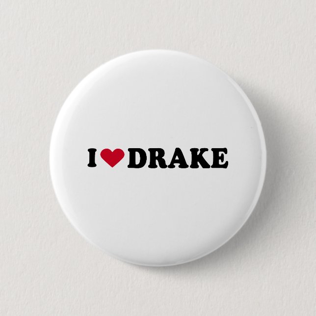 BADGE ROND 5 CM J'AIME DRAKE (Devant)