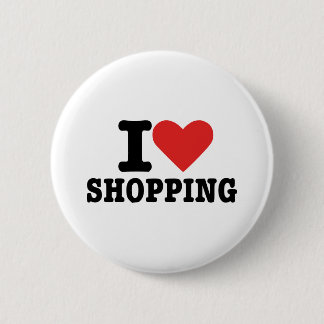 Badge Rond 5 Cm J'aime faire des emplettes