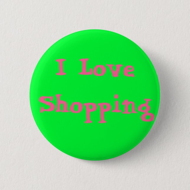 Badge Rond 5 Cm J'aime faire des emplettes (Devant)
