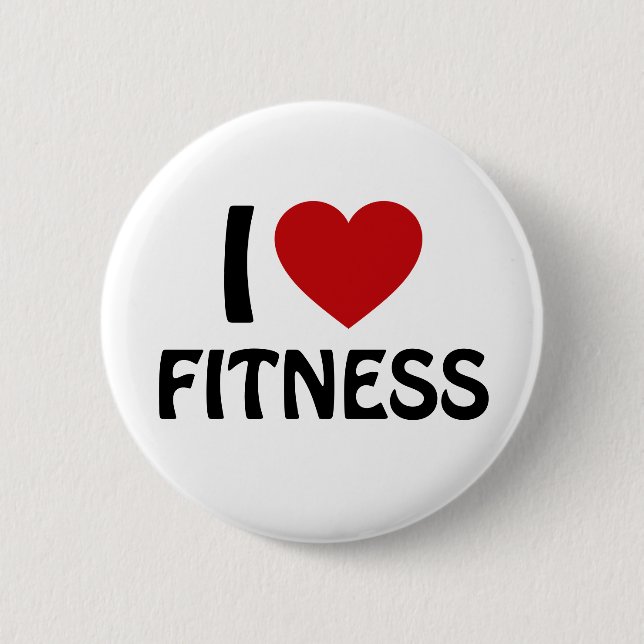 Badge Rond 5 Cm J'aime Fitness (Devant)