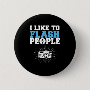 Badge Rond 5 Cm J'Aime Flash Personnes Photographe Photographie Ca