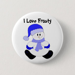 Badge Rond 5 Cm J'aime Frosty