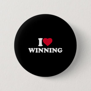 Badge Rond 5 Cm J'aime gagner Je coeur amant gagnant gagnant