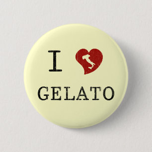 Badge Rond 5 Cm J'aime Gelato