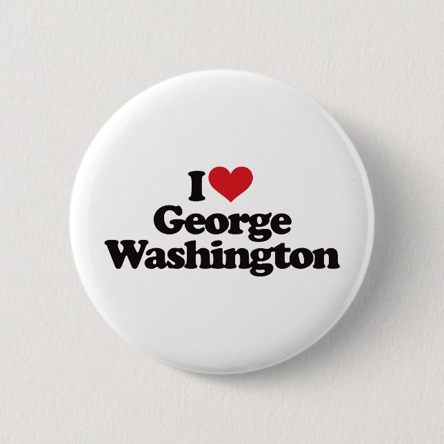 Badge Rond 5 Cm J'aime George Washington (Devant)