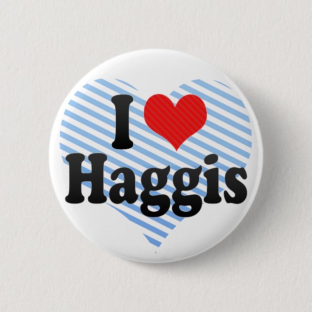 Badge Rond 5 Cm J'aime Haggis (Devant)