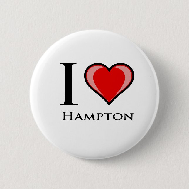 Badge Rond 5 Cm J'aime Hampton (Devant)