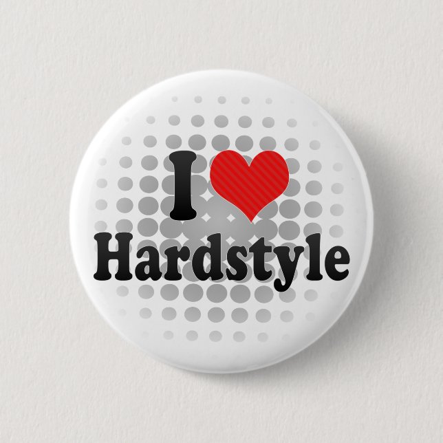 Badge Rond 5 Cm J'aime Hardstyle (Devant)