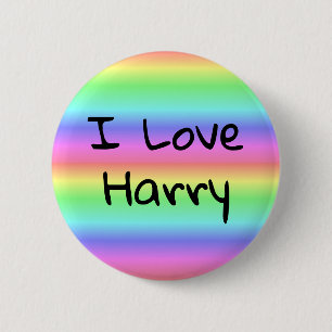 Badge Rond 5 Cm J'aime Harry Rainbow Pride bouton