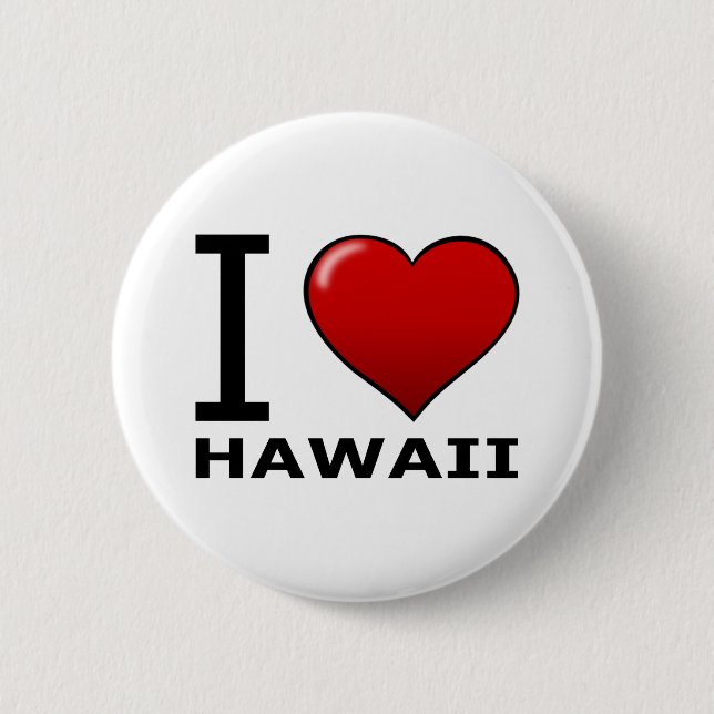 BADGE ROND 5 CM J'AIME HAWAÏ (Devant)