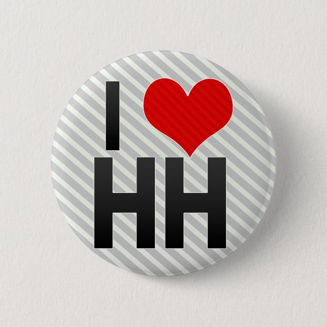 Badge Rond 5 Cm J'aime HH (Devant)