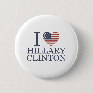 Badge Rond 5 Cm J'aime Hillary Clinton