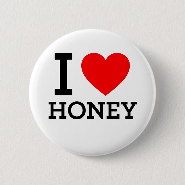 Badge Rond 5 Cm j'aime Honey (Devant)