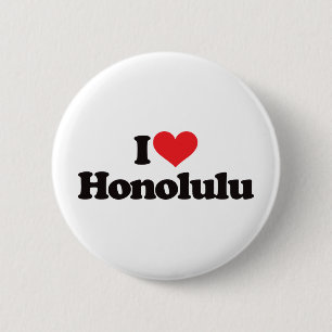 Badge Rond 5 Cm J'aime Honolulu