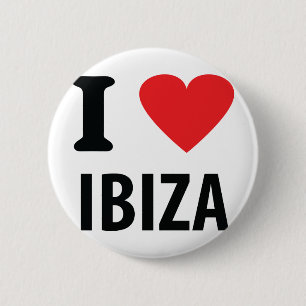 Badge Rond 5 Cm J'aime Ibiza