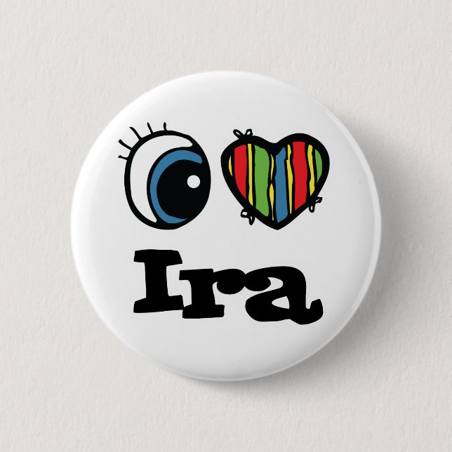 Badge Rond 5 Cm J'aime Ira (Devant)