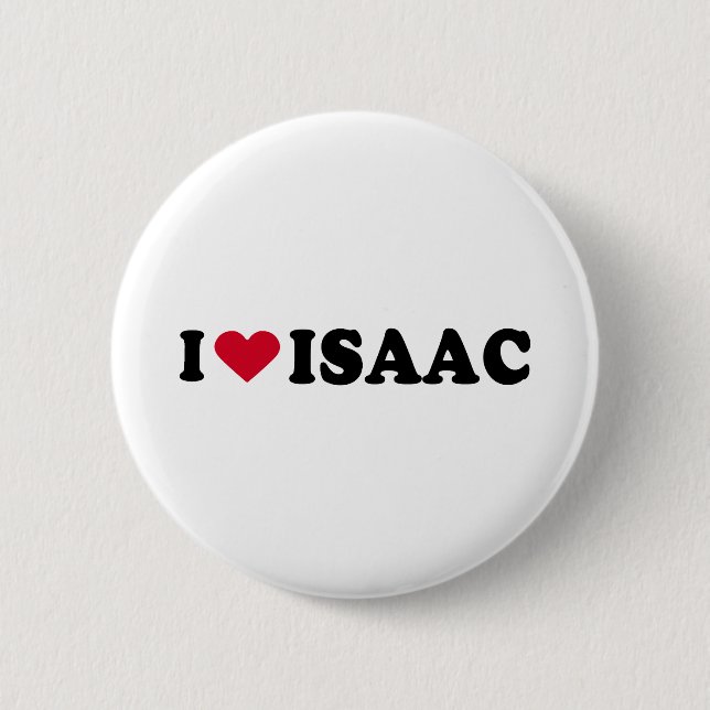BADGE ROND 5 CM J'AIME ISAAC (Devant)
