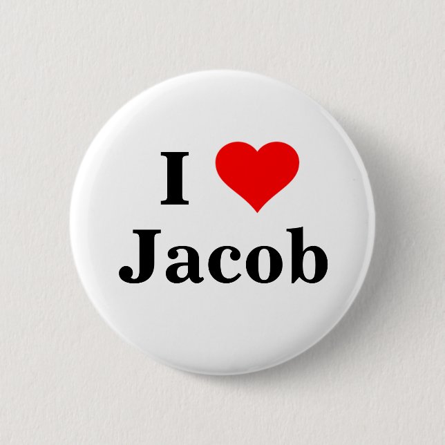 Badge Rond 5 Cm J'aime Jacob Button (Devant)