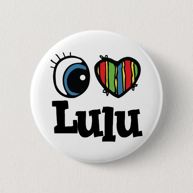 Badge Rond 5 Cm J'aime (J'adore) Lulu (Devant)