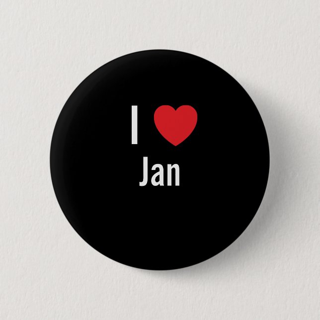 Badge Rond 5 Cm J'aime Jan (Devant)