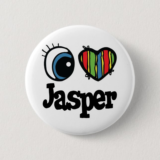 Badge Rond 5 Cm J'aime Jasper (Devant)