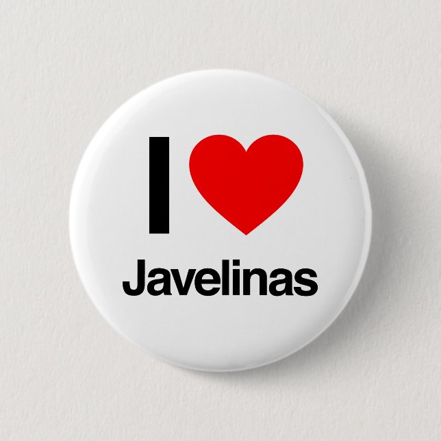 Badge Rond 5 Cm j'aime javelinas (Devant)