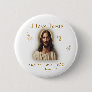 Badge Rond 5 Cm J'aime Jésus