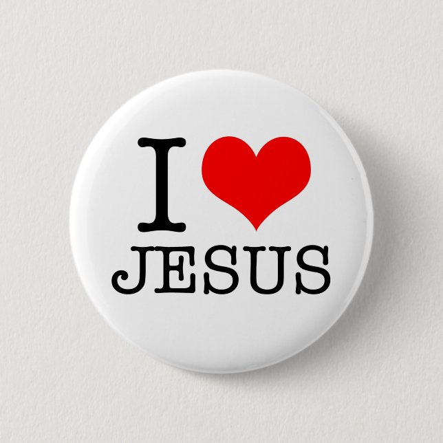 Badge Rond 5 Cm J'aime Jésus (Devant)
