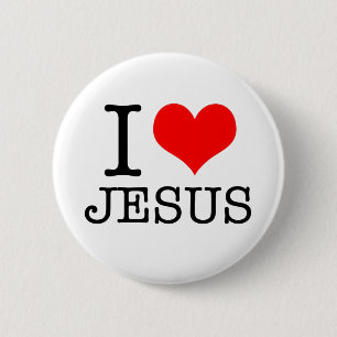 Badge Rond 5 Cm J'aime Jésus