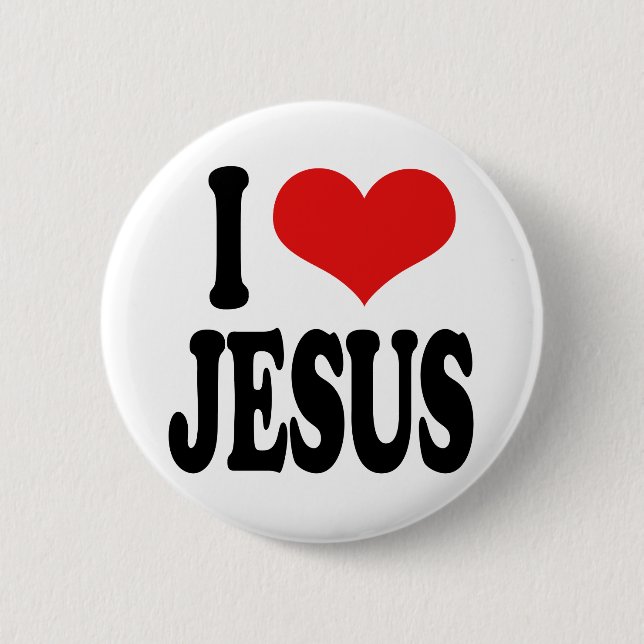 Badge Rond 5 Cm J'aime Jésus (Devant)