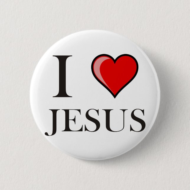 Badge Rond 5 Cm J'aime Jésus (Devant)