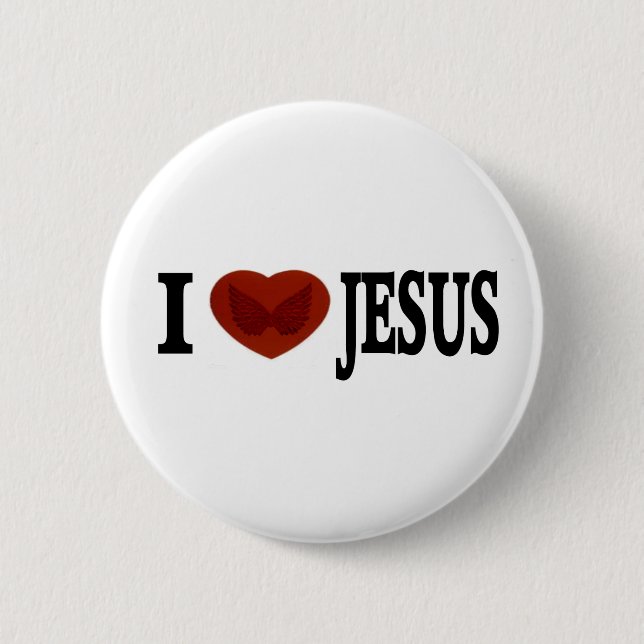 BADGE ROND 5 CM J'AIME JÉSUS BOUTON (Devant)