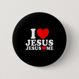Badge Rond 5 Cm J'aime Jésus Jésus m'aime Église Foi chrétienne