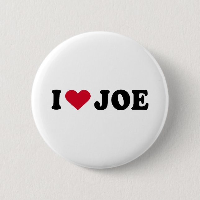 BADGE ROND 5 CM J'AIME JOE (Devant)