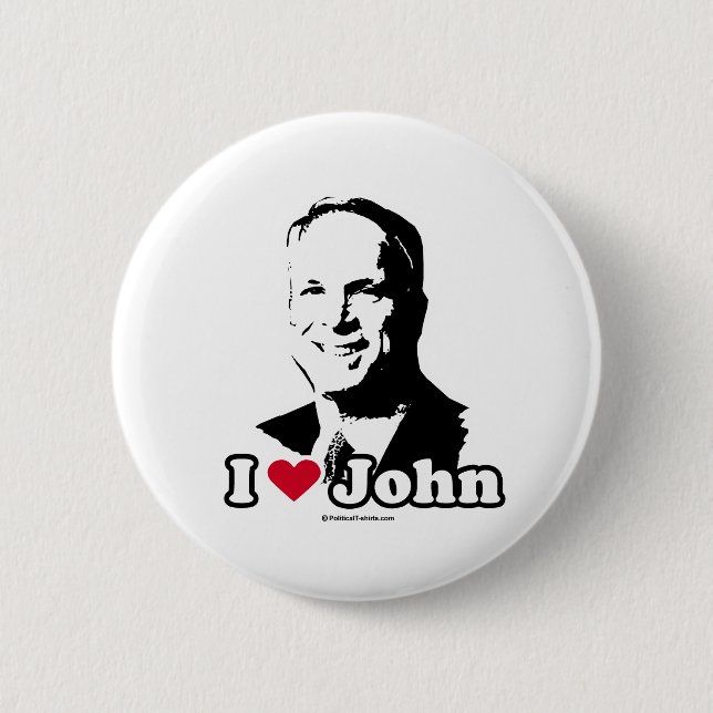 BADGE ROND 5 CM J'AIME JOHN MCCAIN (Devant)