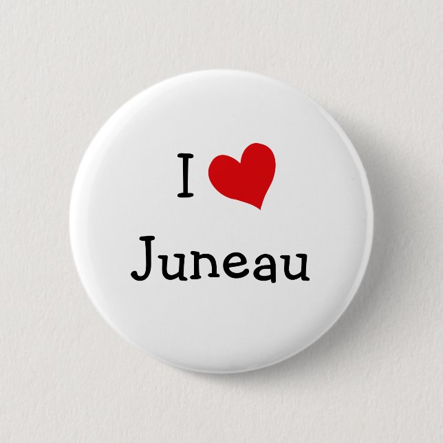 Badge Rond 5 Cm J'aime Juneau (Devant)
