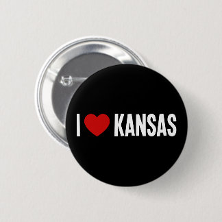 Badge Rond 5 Cm J'aime Kansas Bouton Rond