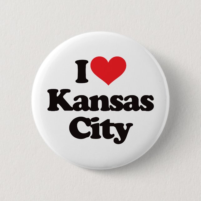 Badge Rond 5 Cm J'aime Kansas City (Devant)